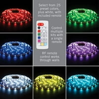 RIBBONFLE Početna 24V RGB + W Hardwire LED traka Svjetlosni komplet, Multicolor, Ft