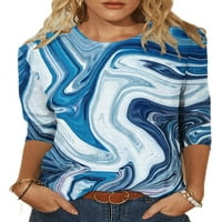 Voguele Žene TEE Crew Crt Majica Majica Majica Dailywer Pulover Loose Tunic Bluze Style-B XL