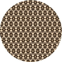 Ahgly Company u zatvorenom okruglom uzorkovnom crnom pasulj smeđim prostirkama, 5 'kruga