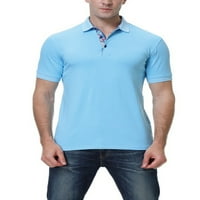 Cindysus muškarci Tee kratki rukav polo majica Geometrijski tisak T košulje Golf majica Atletic Ljetni vrhovi svijetlo plava 2xl