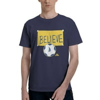 Ted Lasso Vjerujte da nogomet potpisuje muške osnovne majice kratkih rukava mornarsko plava xx-velika