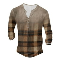 Tosmy muške majice muške proljeće jesen modni casual pričvrstite majicu za digitalni tisak dugih rukava