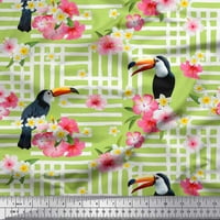 Soimoi Brown Georgette viskoza tkanine cvjetni i toucan ptica za štampanje tkanine sa dvorištem širom