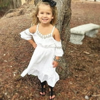 Canrulo Fashion Toddler Baby Girl Short rukav Sladoled Top traper kratka odjeća Outfits bijela 2- godine