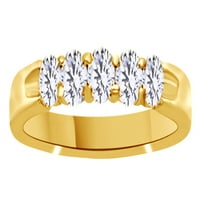 Bijeli prirodni dijamantni prsten u 14k žuto zlato nakit