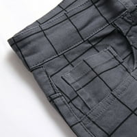 TAWOP Hlače za muškarce muške modne prugaste plaćene ležerne pantalone velike elastične velike veličine
