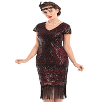 PrettyGuide Ženska haljina za gatby 1920s Vintage perla Fringe rukava haljina s rukavima s rukavima,
