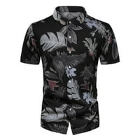 Hanxiulin muške modne majice za slobodno vrijeme uz more na plaži Hawaiian majica s kratkim rukavima, labava ljetna plaža