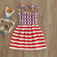 Izhanske toddler Baby Girl 4th jul Haljina američka zastava haljina ljetne djevojčice Dan neovisnosti