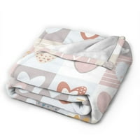 Ružičasta slatka ljubavna srca uzorka baca, lagana udobna meko baka za meko bacanje za kauč, 80 x60 bacaju deke za krevet