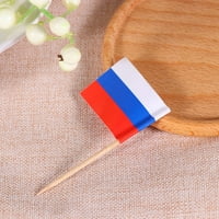 Velška zastava Rusija Ruski zastava za zube Ruski koktel Pickice Mini Stick Nacionalni zastava Cupcake