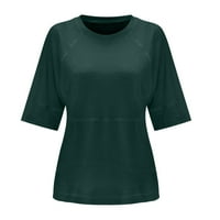 Košulje za žene labavi fit grafički čvrsti okrugli vrat pola rukava na vrhu bluza majica za žene