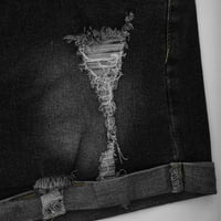 Gacuw Trendy Jean Hlače za žene Scrounch Jean Hratke Gumb UP Up patentni traper kratke hlače Ripped
