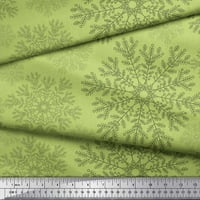 Soimoi zelene svilene tkanine snijeg pahuljice cvjetno tiskano tkaninsko dvorište široko