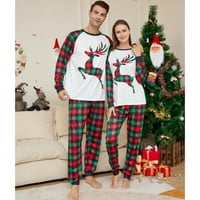 Porodica Podudaranje Svečane božićne pidžame Stmoon Reindeer Elk Santa Snowman Štampano Merry Xmas Dugi rukav i donji set za spavanje