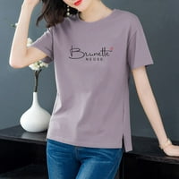 RBAOFUJIE majice za žene modne žene s kratkim rukavima Pismo štampanje bluza Dame majice vrhovi ženskih