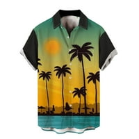 Muška modna bluza Top Tropic Style Print Hawaii Ljeto Okrenite košulju ogrlice Muške 3D digitalni ispis Pocket kopča LEAL kratka rukava Majica Plaža Svakodnevno nošenje