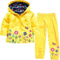 Jakna za mališana 18 mjeseci-5years dječji djevojčici s dugim rukavima cvjetni kaput kiša otporna na
