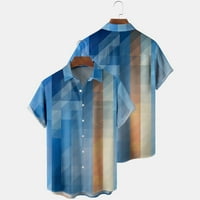 Havajski print majica casual gumb niz majice kratkih rukava Grafički tropski prozračni ljetni vrhovi za brzo sušenje