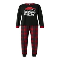XKWYSHOP podudaranje porodične pidžame postavlja Božić PJ-a sa Santa Claus tiskanim tee i kaidno hlače salon crna crvena