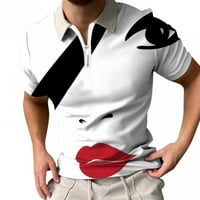 Daqian Muns T-majice za čišćenje muškog kratkih rukava sa zatvaračem zatvarača patentni zatvarač na vrhu tanak fit na otvorenom Golf tenis majica Muška majica Clearence White 8