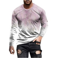 Muški majice s dugim rukavima Grafički ispisi za slobodno vrijeme Pulover okruglih vrata 3D tiskani majica Bluza Smanjeni, ružičasti