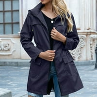 Ženski dugih rukava s kapuljačom jacekt kaputa sa zatvaračem za kiše otporni na otvoreni kaput jakna