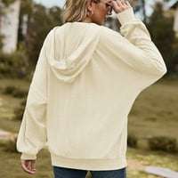 Hoodies sa zatvaračem za žene V izrez dugih rukava punilo boje patentni patentni patentni džemperi Loso