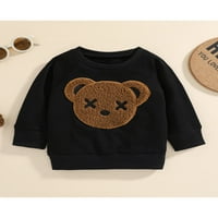 Aturuste Toddler Baby Boy Devojka Bear Printing Dukserice Outfit Tops padajući slatki pulover dugih