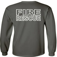 Fair Game Vatrogasna majica dugih rukava, vatrogasac grafički grafički tee-charcoal