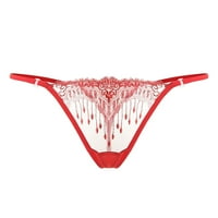 Zuwimk ženske gaćice, žensko lako isključeno donje rublje Prozirna čipka crvena, jedna veličina