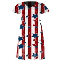 Grianlook dame kaftan v izrez duga haljina američka zastava majica sandress boho tee majica Maxi haljine