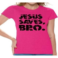 Neugodni stilovi Isus štedi bratu za žene crne odjeće za dame Isus ženska majica Christian Pokloni Isus