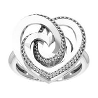 Araiya 14k bijeli zlatni dijamantski prsten za srce, veličine 10