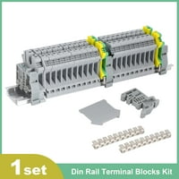 Din Rail Terminal Blocks Kit UK5N terminal + podzemne blokove + aluminijska šina + D-UK krajnji poklopci + E Krajnji nosači u Velikoj Britaniji + džežnjaci mosta