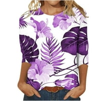 Ruhove majice za žene labave fit crew vrat slatki cvjetni ispis grafički tees bluze casual plus veličine