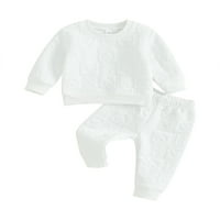 Wassery Baby Girls Set outfit Sets Meseci Dojenčad Odjeća s dugim rukavima Crewneck Casual Tops Heart Pismo