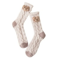 Ženske zimske čarape za lutke jesen i zima Srednja cijev čarape Coral zadebljane tople čarape za žensku odjeću