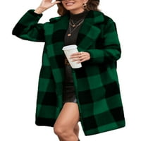 Paille ženska odjeća kaišne kapute obnašaju kaput ovratnika modni kaput od kopnenog kaputa od runa zelena