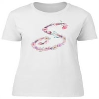 Slatka i cvjetna kapitalna slova s ​​majicama-majica -image by shutterstock, ženska x-velika
