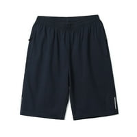 Muški viši košarkaški šorc teći vezene kratke hlače Ljetni džepovi Sportski labavi povremeni kratke hlače za muškarce tamno plava 4x-velika