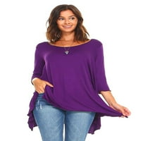 Simplicitie ženski rukav labav fit Flare Swing majica Tunic Top - Regular i Plus veličina - izrađena u SAD-u