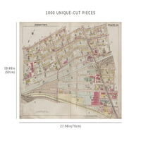 Puzzle- - Mapa Philadelphia Jersey City, V. 1, dvostruka stranica Ploča br. Karta ograničena okeanom