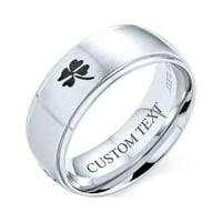 Muški keltski irsko shamrock djetelina vjenčani prsten za vjenčanje mat nehrđajući čelik