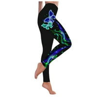 Casual pantalone za žensku modnu leptir print yoga plus veličina visokog struka Sport
