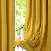 42 W 84 l Velvet Curtains Soba za spavaću sobu zatamnjene zavjese Luksuzne baršunaste tkanine Termalne izolirane zavjese za zabavu, žuti, paneli