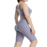 Woobling Dame Active odjeće Set Crew Crt Cret Worth Outfits Bešavne trake za žene Žene Tenk Butt Lijecting