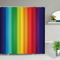 Rainbow uzorak zastava za tuširanje set šarene pruge Dekor kupaonice Vodootporna tkanina za zavjese Oprema za kupanje sa kukama