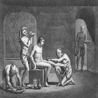 Unutrašnjost egipatskog kupatila. NSTEL graviranje, talijanski, 19. vek. Poster Print by