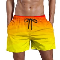 Miluxas Plus veličine hlače, muškarci casual gradijentne gaćice sa džepovima Elastične struke hlače na plaži Yellow 6